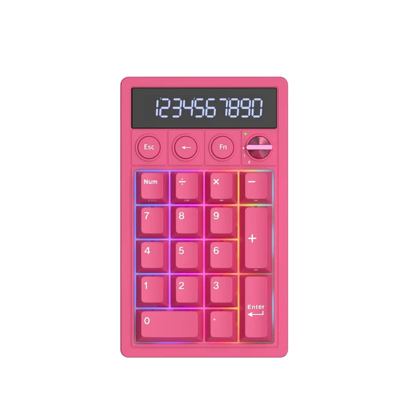 Royal Kludge M20 Tri-Mode RGB 2-in-1 Numeric KeyPad & Calculator Berry Red (Cream Switch, Violet Switch)