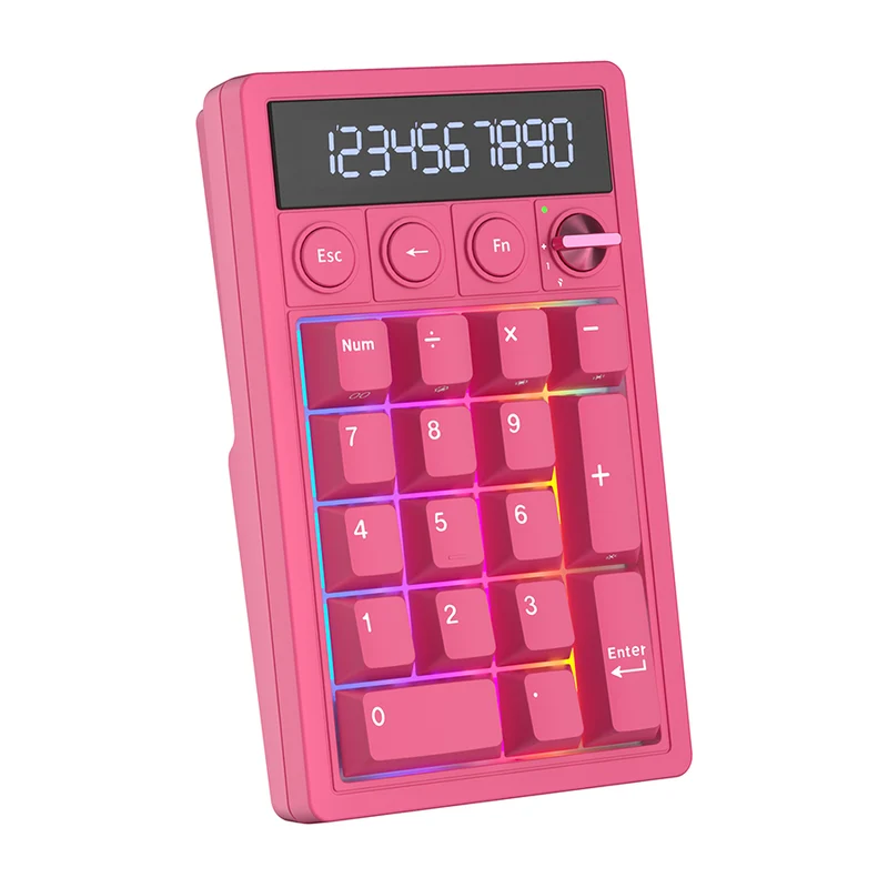 Royal Kludge M20 Tri-Mode RGB 2-in-1 Numeric KeyPad & Calculator Berry Red (Cream Switch, Violet Switch)