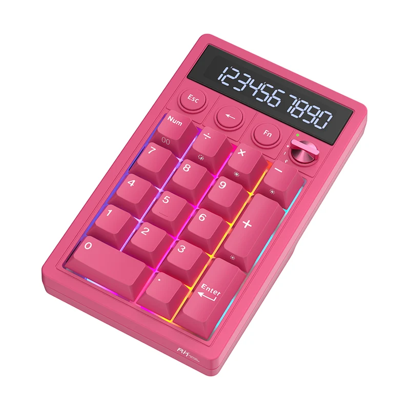 Royal Kludge M20 Tri-Mode RGB 2-in-1 Numeric KeyPad & Calculator Berry Red (Cream Switch, Violet Switch)