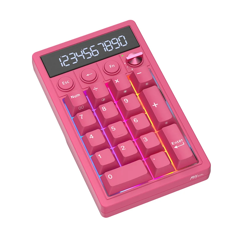 Royal Kludge M20 Tri-Mode RGB 2-in-1 Numeric KeyPad & Calculator Berry Red (Cream Switch, Violet Switch)