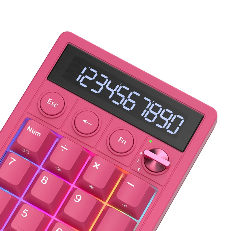 Royal Kludge M20 Tri-Mode RGB 2-in-1 Numeric KeyPad & Calculator Berry Red (Cream Switch, Violet Switch)