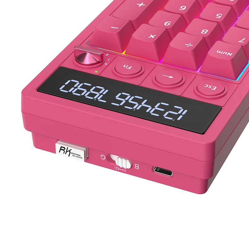 Royal Kludge M20 Tri-Mode RGB 2-in-1 Numeric KeyPad & Calculator Berry Red (Cream Switch, Violet Switch)