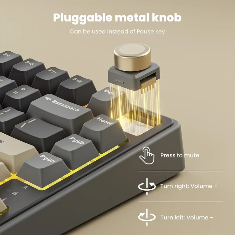 Royal Kludge R75Pro QMK Tri-Mode RGB 80 Keys Hot-Swappable Mechanical Keyboard Phantom (Cream Switch)