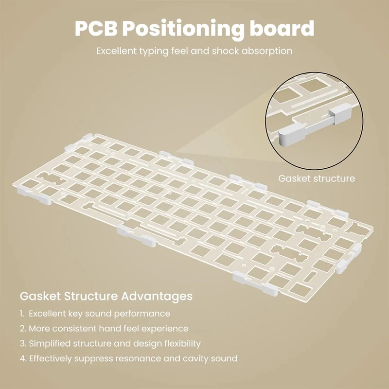 Royal Kludge R75Pro QMK Tri-Mode RGB 80 Keys Hot-Swappable Mechanical Keyboard Phantom (Cream Switch)