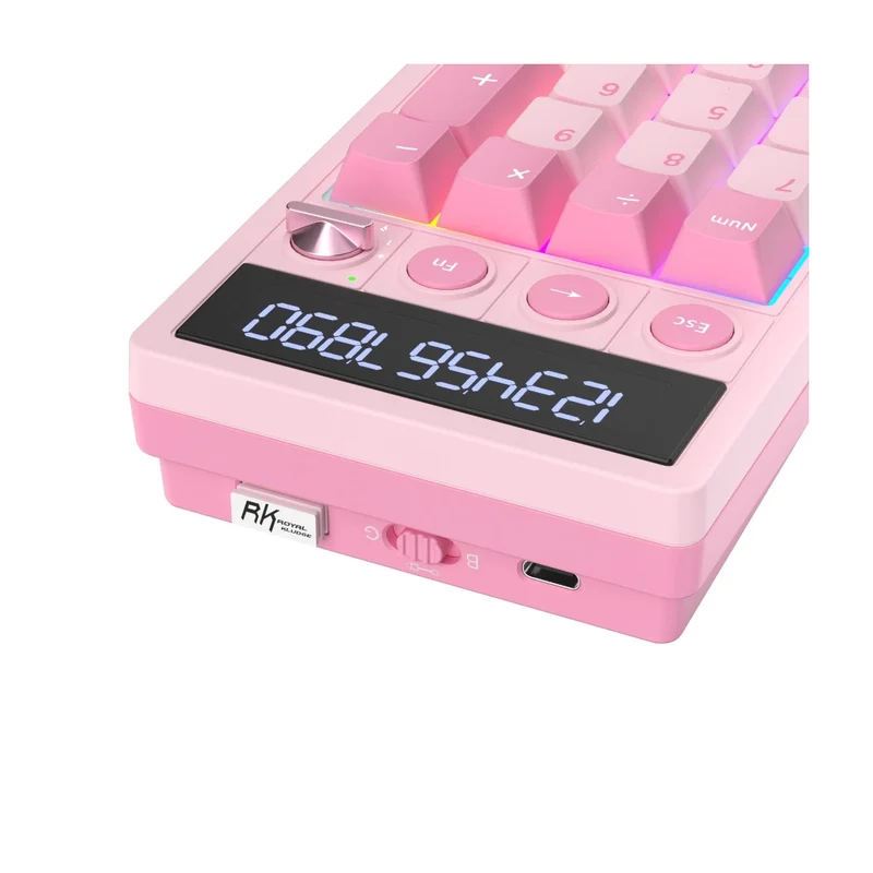 Royal Kludge M20 Tri-Mode RGB 2-in-1 Numeric KeyPad & Calculator Pink Melody (Cream Switch, Violet Switch)