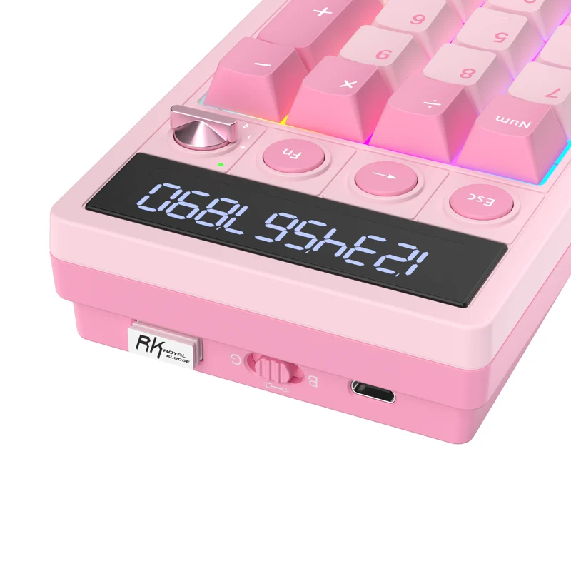 Royal Kludge M20 Tri-Mode RGB 2-in-1 Numeric KeyPad & Calculator Pink Melody (Cream Switch, Violet Switch)