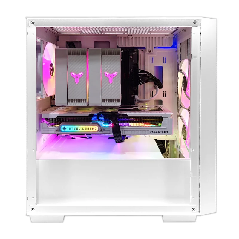 Aurora Versa Snow White Desktop Gaming PC | AMD Ryzen 7 8700F | 16GB (2X8GB) RAM | 1TB SSD | RX 9060 XT | Windows 11 Pro