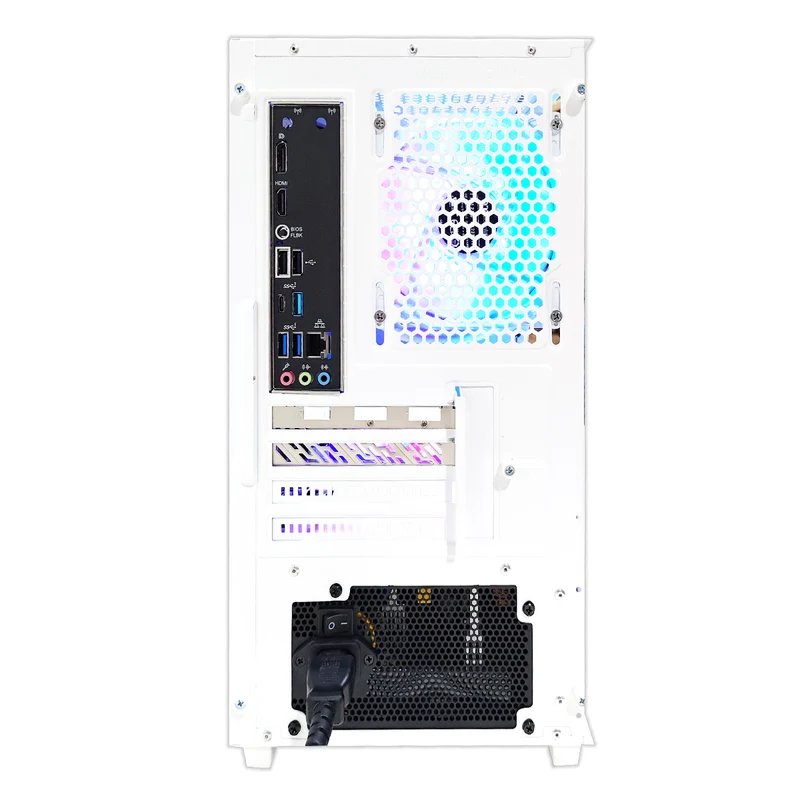 Aurora Versa Snow White Desktop Gaming PC | AMD Ryzen 7 8700F | 16GB (2X8GB) RAM | 1TB SSD | RX 9060 XT | Windows 11 Pro