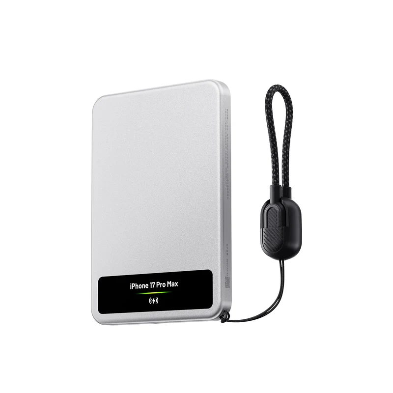 Sharge Smart Magnetic Power Bank 5000mAh 20W USB-C 15W Qi2 MagSafe (Silver) (M8)