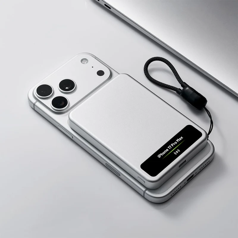 Sharge Smart Magnetic Power Bank 5000mAh 20W USB-C 15W Qi2 MagSafe (Silver) (M8)