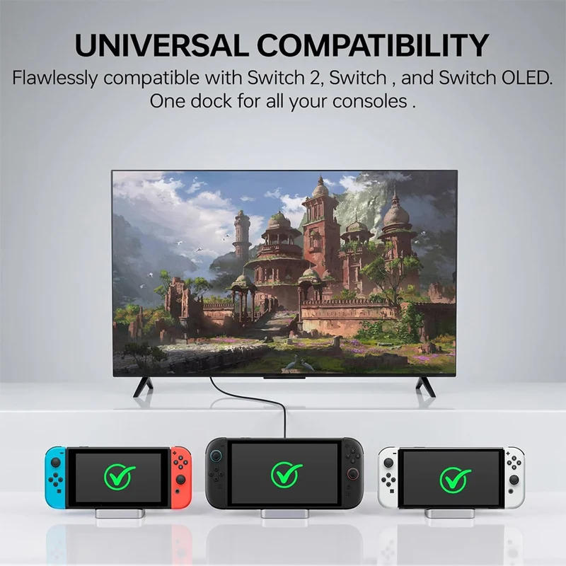 Gulikit Dock for Nintendo Switch 1/Switch 2 (Silver)