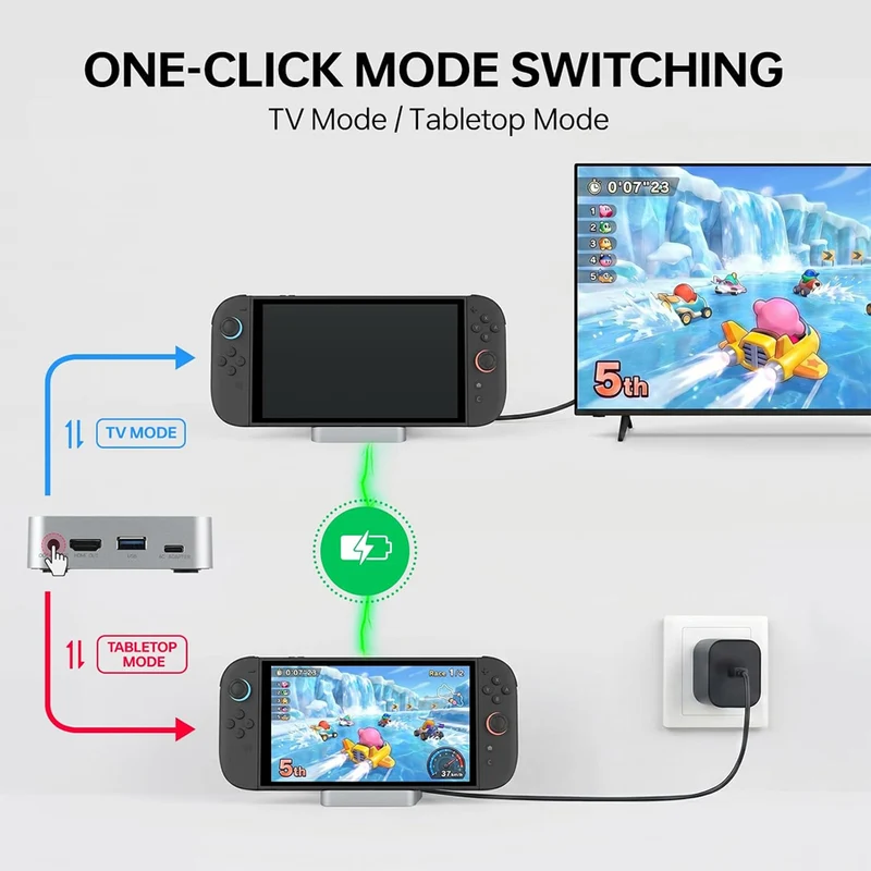 Gulikit Dock for Nintendo Switch 1/Switch 2 (Silver)