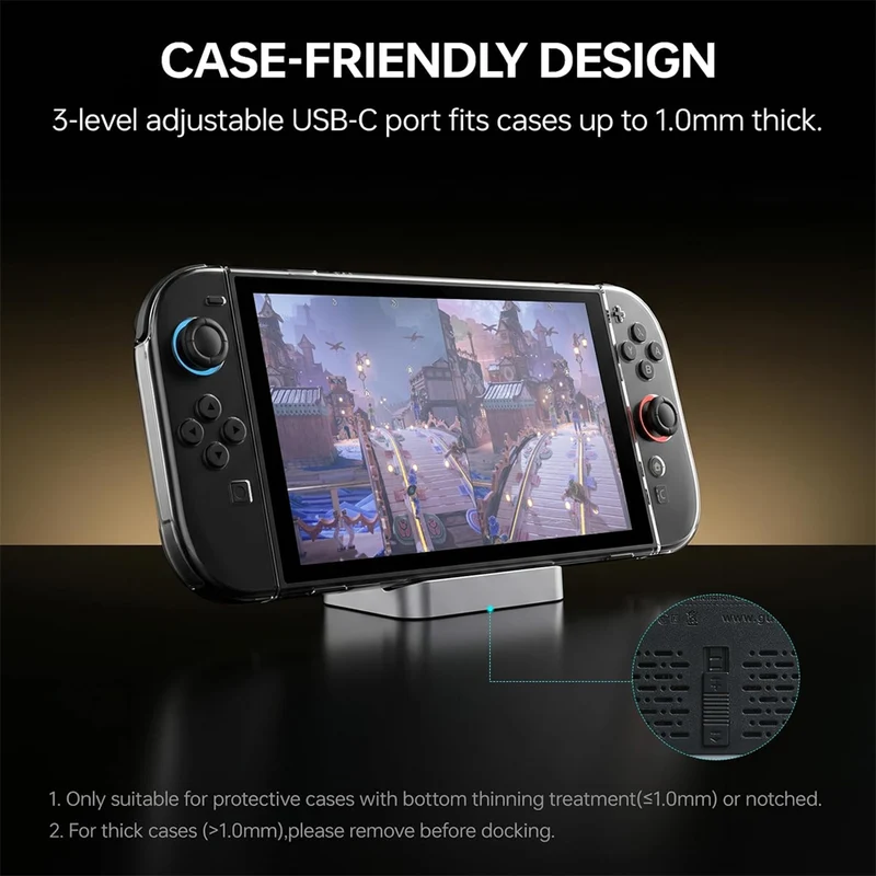 Gulikit Dock for Nintendo Switch 1/Switch 2 (Silver)