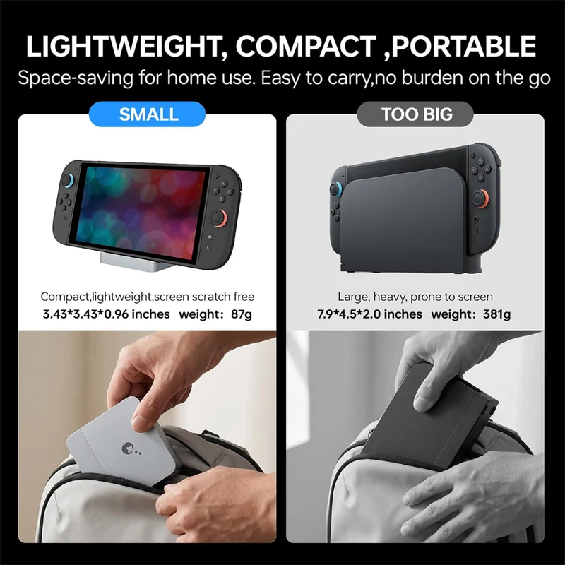 Gulikit Dock for Nintendo Switch 1/Switch 2 (Silver)