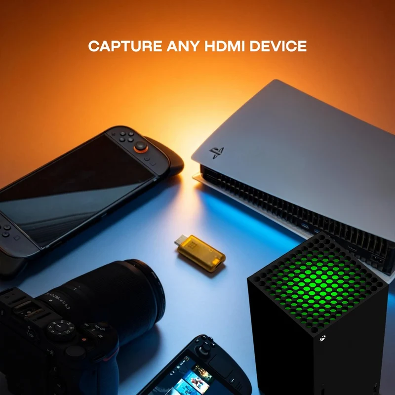 Genki Shadowcast 3 Pro Ultra-Compact 4K Pro Capture for Nintendo Switch / Nintendo Switch 2 / PS5 / Steam Machine / Tablet / Steam Deck / Xbox (HTGSC3P-YLW)