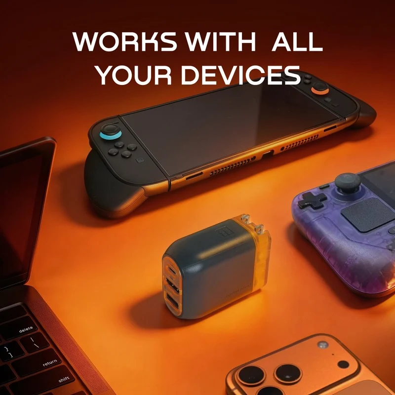 Genki Covert Dock 3 Pocket-Sized 65W Dock + Charger for Nintendo Switch / Nintendo Switch 2 / Steam Deck / Smartphone / Tablet (HTGCD3-YLW-EU)