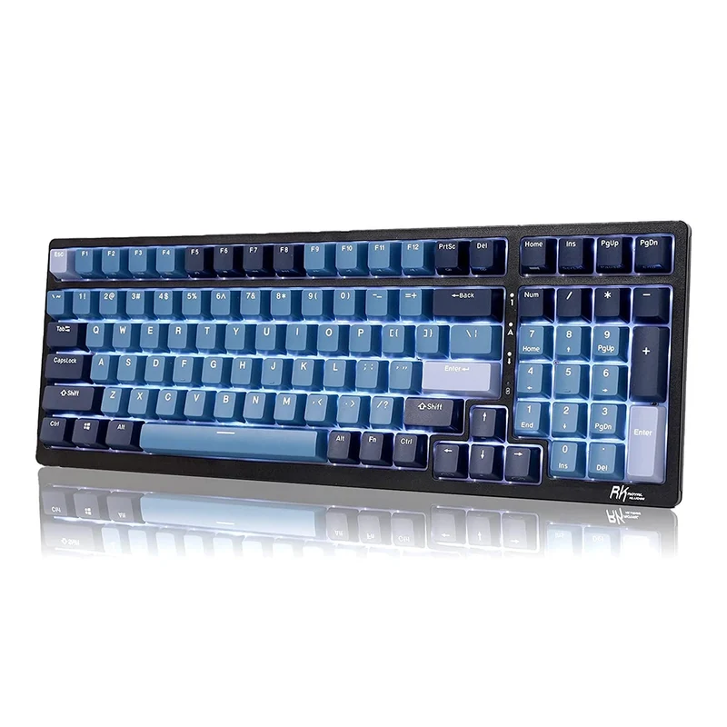 Royal Kludge RK98 Tri-Mode RGB 100 Keys Hot Swappable Mechanical Keyboard Indigo (Brown Switch)