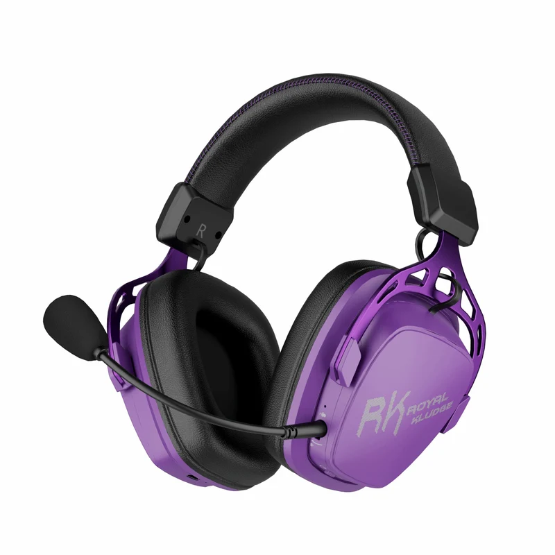 Royal Kludge RK HG103 Pro RGB Tri-Mode Gaming Headphone (Violet, RK Orange)