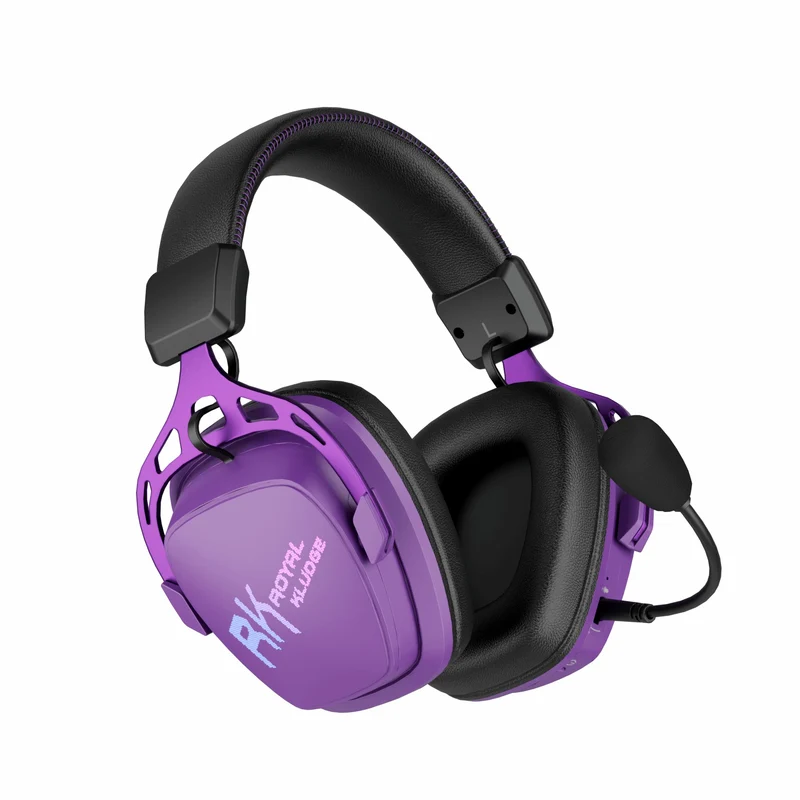Royal Kludge RK HG103 Pro RGB Tri-Mode Gaming Headphone (Violet, RK Orange)