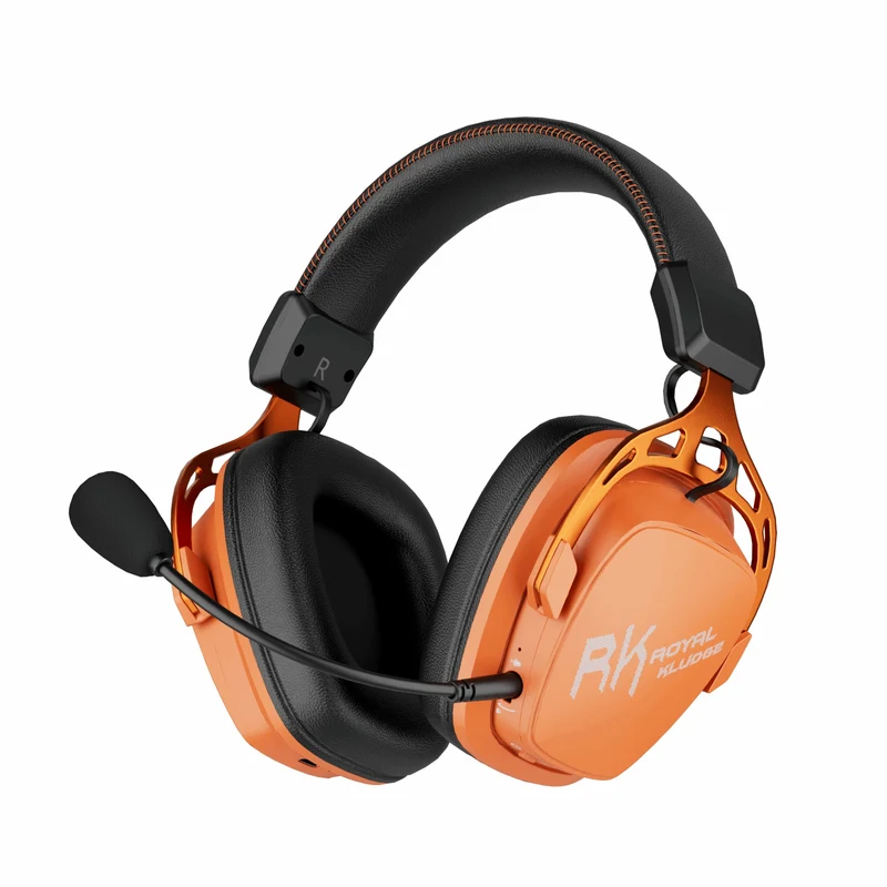 Royal Kludge RK HG103 Pro RGB Tri-Mode Gaming Headphone (Violet, RK Orange)