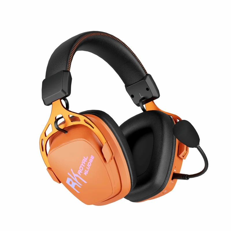 Royal Kludge RK HG103 Pro RGB Tri-Mode Gaming Headphone (Violet, RK Orange)