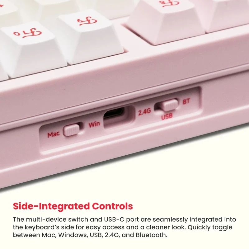 Akko Hello Kitty 5108 V5 Multi-Mode RGB Hot-Swappable Mechanical Keyboard (Akko V3 Piano Pro Switch) (103-K051A-002)