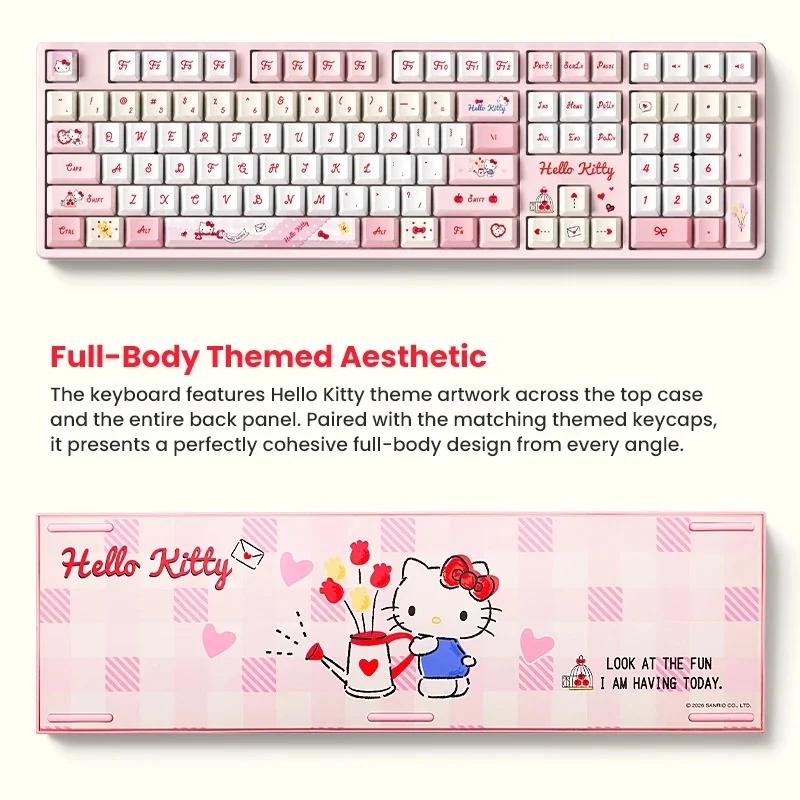 Akko Hello Kitty 5108 V5 Multi-Mode RGB Hot-Swappable Mechanical Keyboard (Akko V3 Piano Pro Switch) (103-K051A-002)