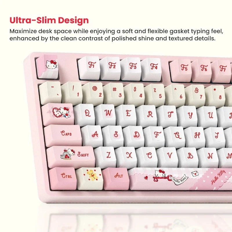 Akko Hello Kitty 5108 V5 Multi-Mode RGB Hot-Swappable Mechanical Keyboard (Akko V3 Piano Pro Switch) (103-K051A-002)