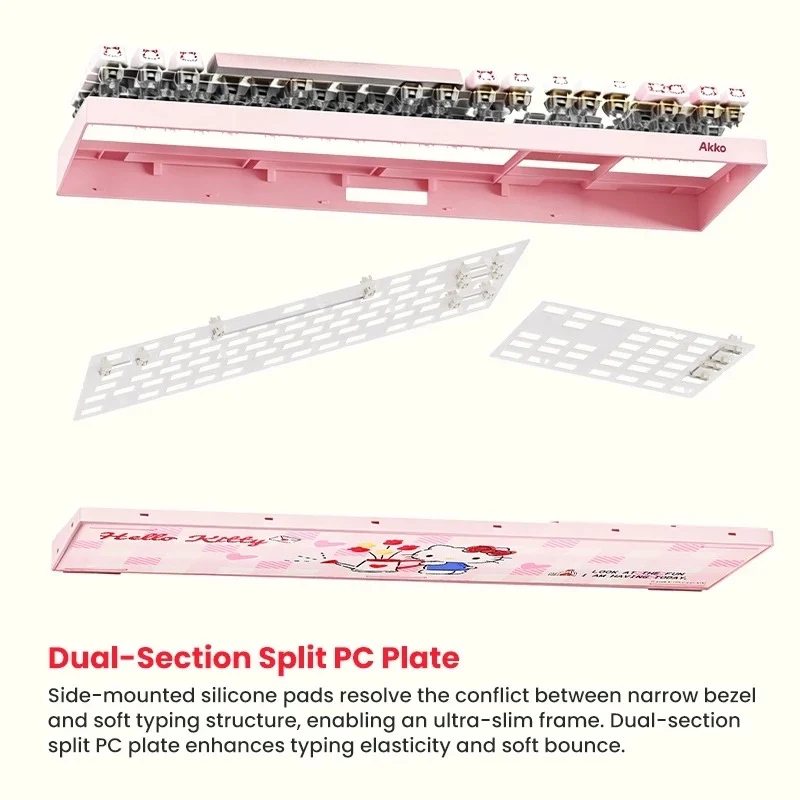 Akko Hello Kitty 5108 V5 Multi-Mode RGB Hot-Swappable Mechanical Keyboard (Akko V3 Piano Pro Switch) (103-K051A-002)