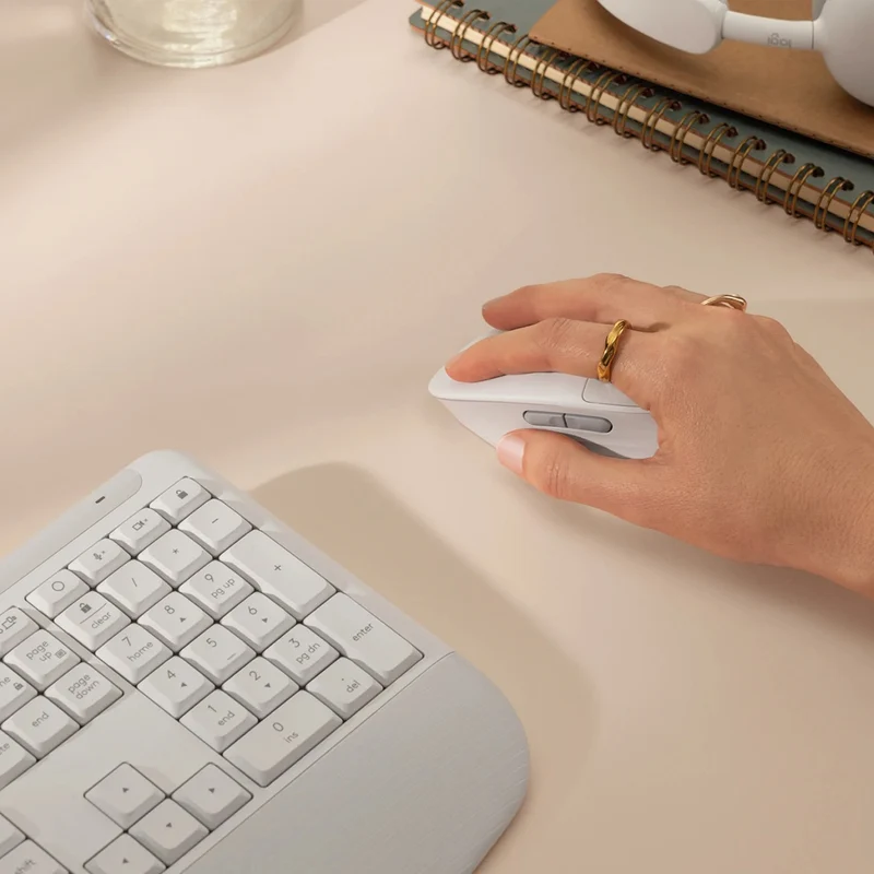 Logitech Signature Comfort Plus M850 L Wireless Mouse (Graphite, Off White) (910-007733, 910-007734)