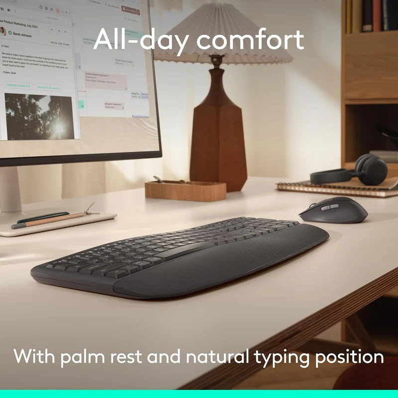 Logitech Signature Comfort Plus Combo MK880 Full-Size Keyboard & Mouse with Integrated Palm Rest (Graphite)