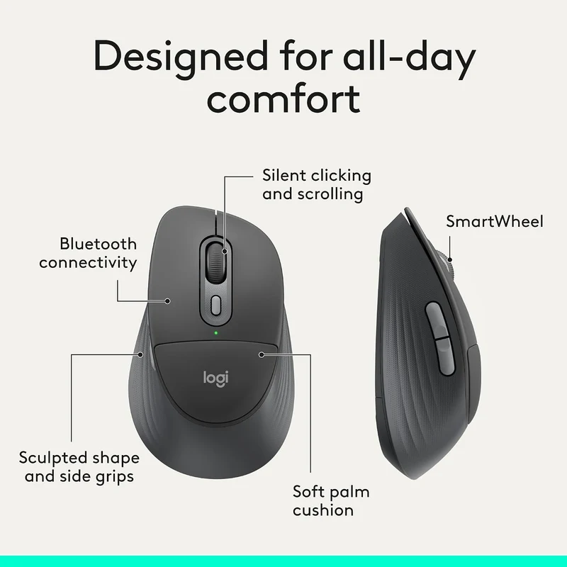 Logitech Signature Comfort Plus Combo MK880 Full-Size Keyboard & Mouse with Integrated Palm Rest (Graphite)