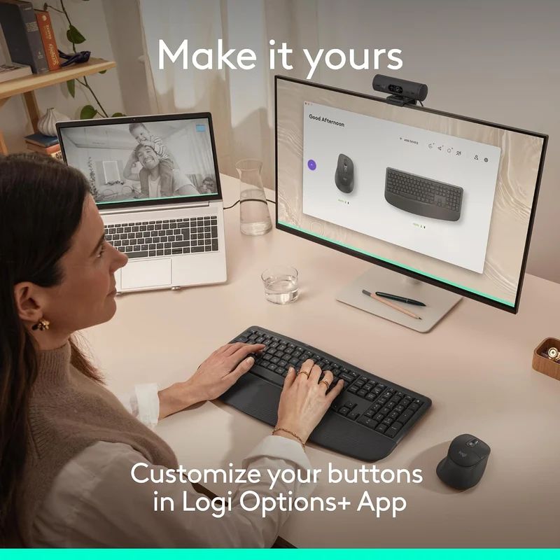 Logitech Signature Comfort Plus Combo MK880 Full-Size Keyboard & Mouse with Integrated Palm Rest (Graphite)
