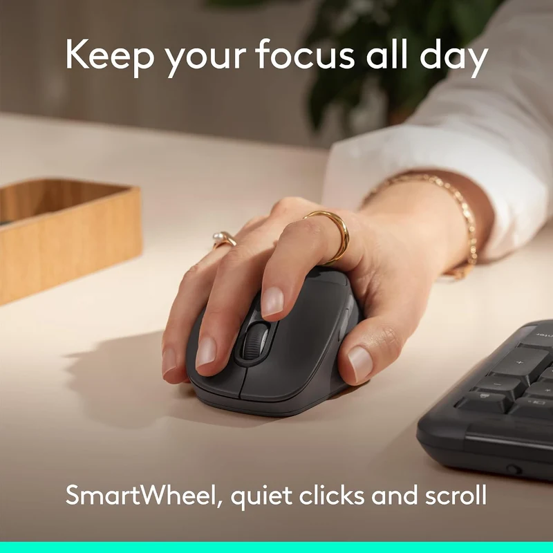 Logitech Signature Comfort Plus Combo MK880 Full-Size Keyboard & Mouse with Integrated Palm Rest (Graphite)
