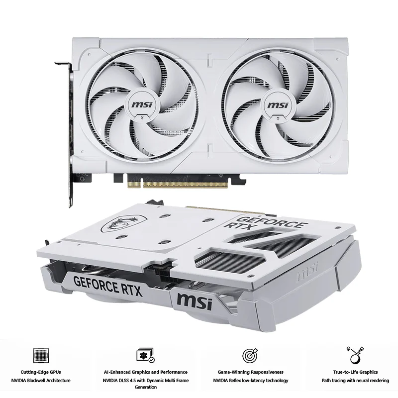 MSI GeForce RTX 5060 Ti 8GB Ventus 2X Plus GDDR7 Graphics Card (White)
