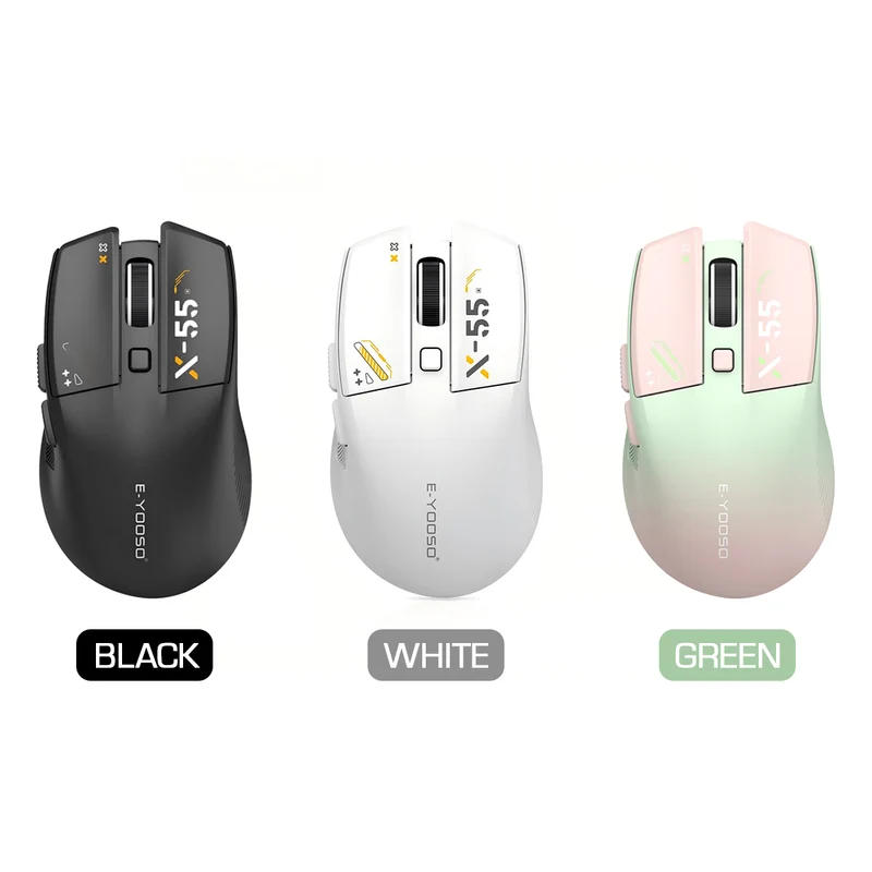 E-Yooso X-55 Ergonomic Wireless Mouse (Black, White, Green)