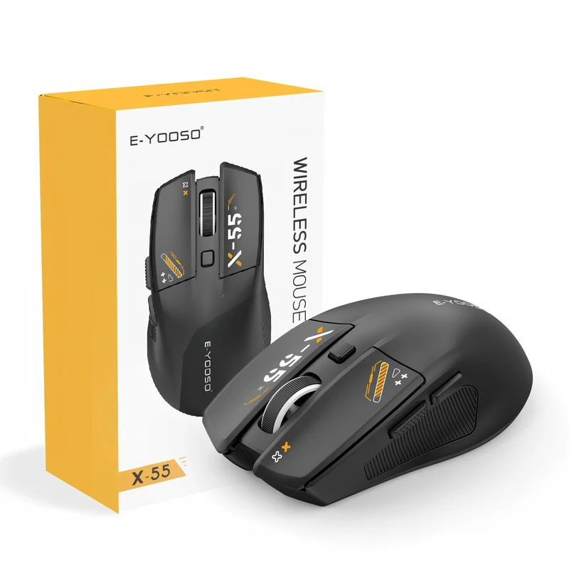 E-Yooso X-55 Ergonomic Wireless Mouse (Black, White, Green)
