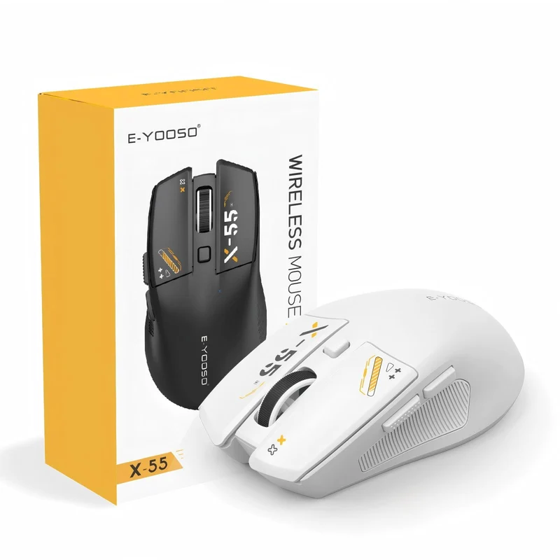 E-Yooso X-55 Ergonomic Wireless Mouse (Black, White, Green)