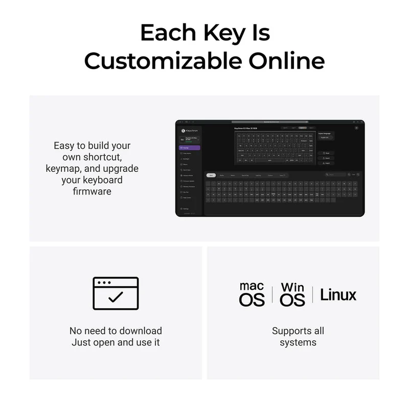Keychron K3 Max SE QMK Wireless Hot-Swappable RGB Custom Mechanical Keyboard - Black (Keychron Milk POM Red Switch, Keychron Milk POM Brown Switch, Keychron Milk POM Banana Switch)