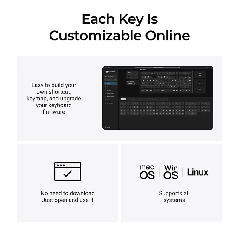Keychron K3 Max QMK Wireless Hot-Swappable RGB Custom Mechanical Keyboard - All-Wood Special Edition (Keychron Milk POM Red Switch, Keychron Milk POM Brown Switch) (K3M-H1W, K3M-H3W)