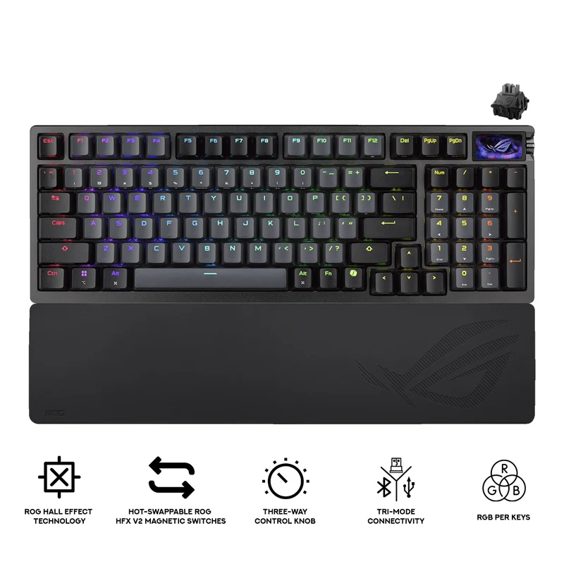 Asus M902 ROG Azoth 96% Wireless Analog Gaming Keyboard (ROG HFX V2 Magnetic Switch) (Black)