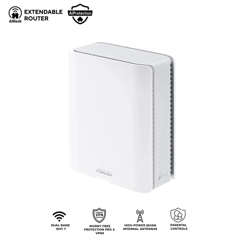 Asus ZenWiFi BT8 WiFi7 Tri-Band Be14000 Aimesh Extendable Router (1-Pack)