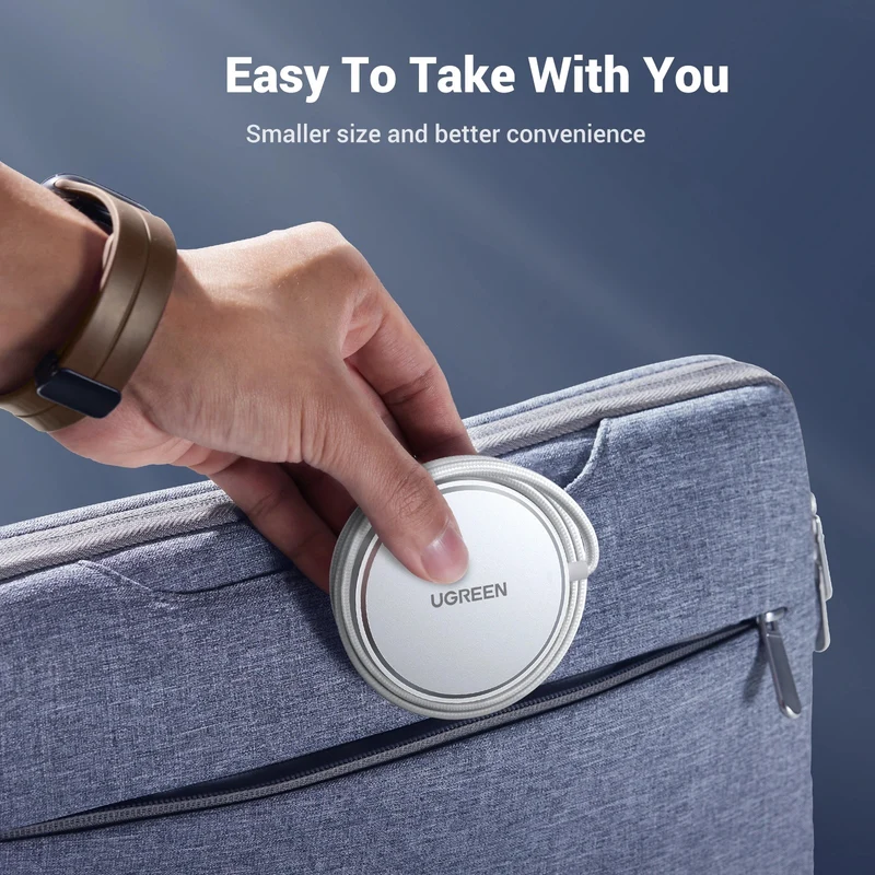 Ugreen Qi2 15W Magnetic Wireless Charger for iPhone & AirPods (Silver) (W703/35565)