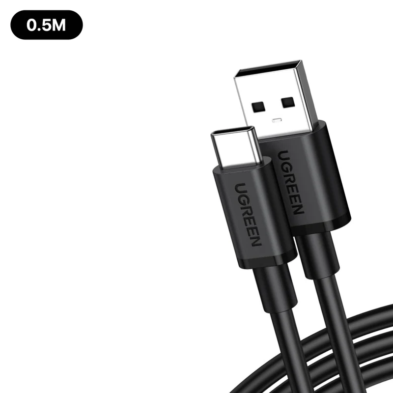 Ugreen USB-A to USB-C Fast Charging Cable - 0.5m, 1m, 2m (Black) (L309)