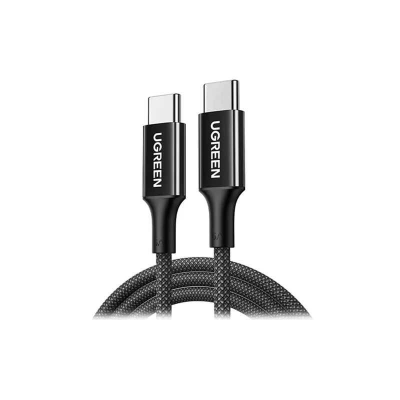 Ugreen USB-C to USB-C 5A/100W PD Fast Charging Braided Cable - 1m (Orange, Black, White)