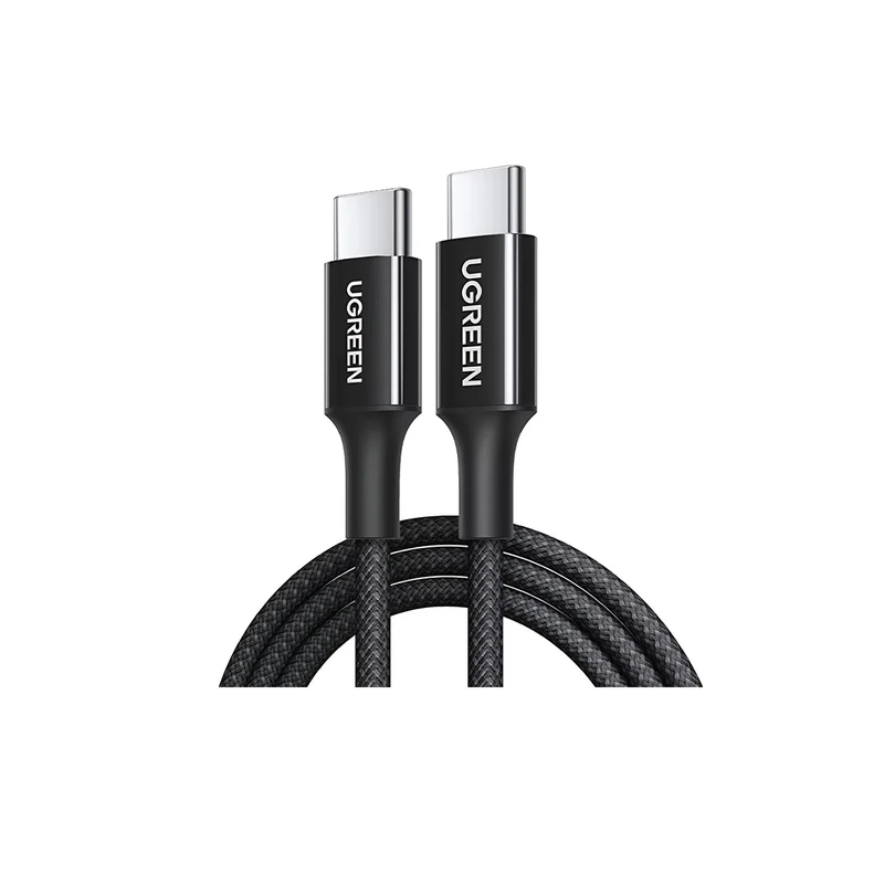Ugreen USB-C to USB-C 3A/60W PD Fast Charging Braided Cable - 2m (Black, White)