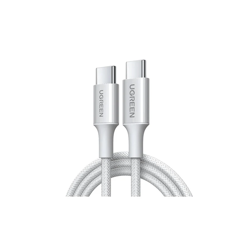 Ugreen USB-C to USB-C 3A/60W PD Fast Charging Braided Cable - 1m (Black, Pink, Titanium Gray, White, Blue)