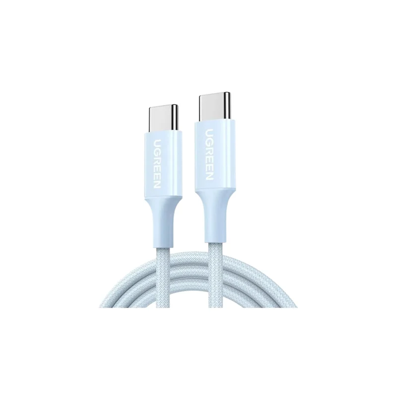 Ugreen USB-C to USB-C 3A/60W PD Fast Charging Braided Cable - 1m (Black, Pink, Titanium Gray, White, Blue)