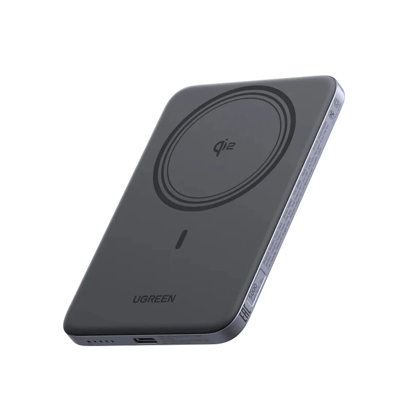 Ugreen MagFlow Air 5000mAh 20W 1xUSB-C + 15W Qi2 Magnetic Wireless Fast Charging Power Bank (Space Gray) (PB580/75984B)