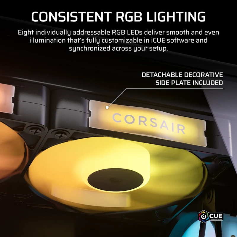 Corsair iCue LINK RX120 II RGB 120mm High-Performance PWM Fan Expansion (Single Pack) (Black, White) (CO-9051057-WW, CO-9051058-WW)
